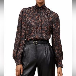 Lafayette 148 silk top sz L